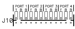 7. JUMPER CONFIGURATION INFORMATION 7.1 Serial Port Termination (J10) Serial ports 1-4 each require three jumpers per port for 120 ohm termination and bias resistors.