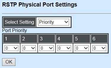 You can choose Port Priority value between 0 and 240. The default value is 0.