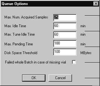Analyst QS Administrator s Guide Configuring Queue Options Setting Queue Options You can set the queue conditions before you begin a batch or sample. To set queue options: 1.