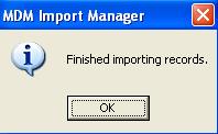 16. Click on the Exclamation mark ( ) on the menu bar to execute import.