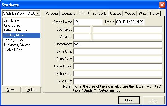Student Advisor The student advisor field is now available in InteGrade Pro.