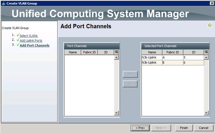 Cisco UCS Configuration Figure 70 Add Port-Channel for VLAN Group Internal Zone