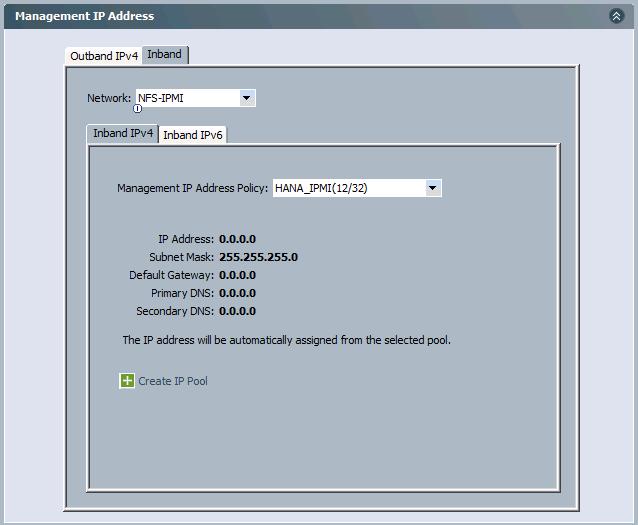 Cisco UCS Configuration Figure 108 Service Profile Template for MapR Management IP Address Inband 31.