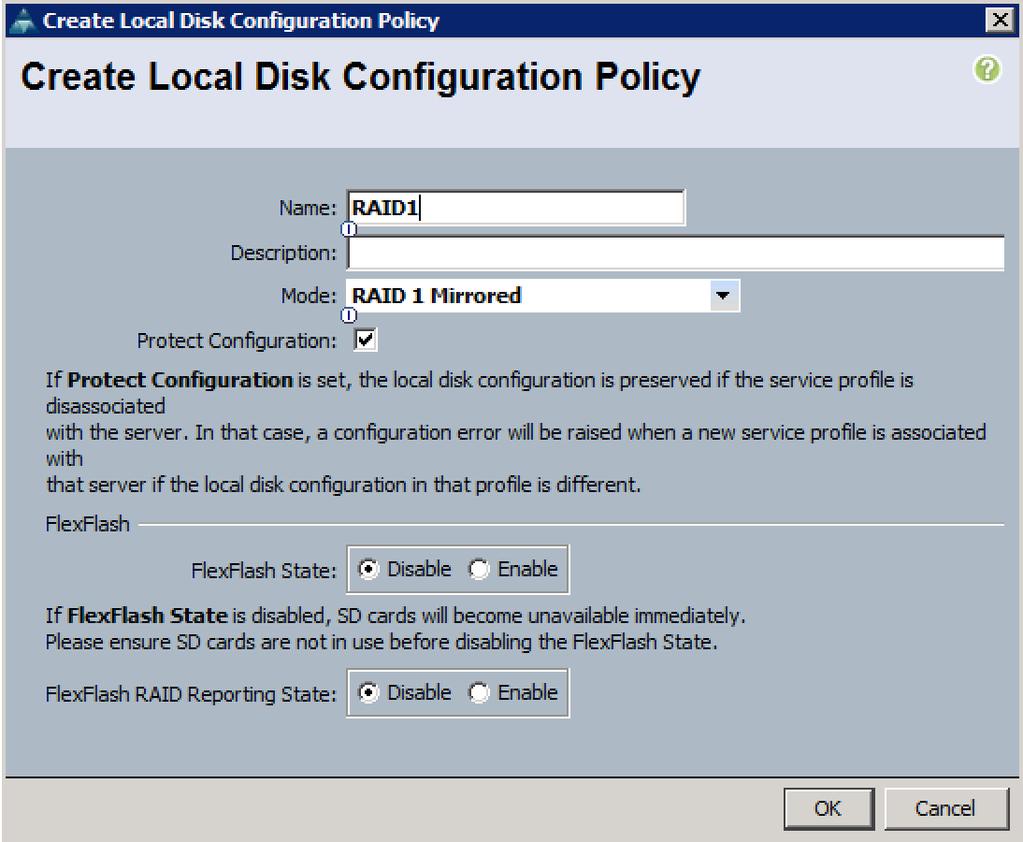 Cisco UCS Configuration To create a local disk configuration policy for HANA servers for Local OS disks, complete the following steps: 1.