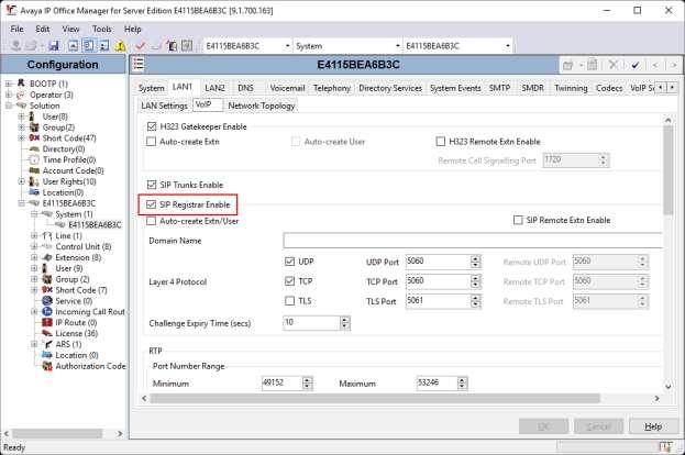 5.3. Administer SIP Registrar Select the VoIP sub-tab.