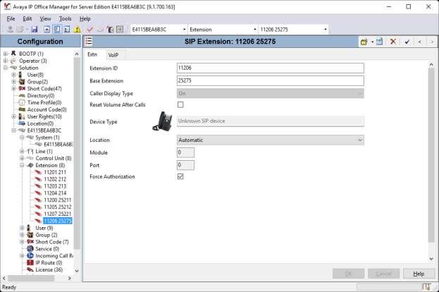 5.4. Administer SIP Extensions From the configuration tree in the left pane, right-click on Extension and select New SIP