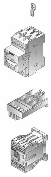Combination Starters & Starters for Group Installation 3RA2 up to 100 A Mounting Direct-on-line starting For standard rail mounting or screw fixing Sizes S00 and S0 2 push-in lugs 3RV29 28-0B (only