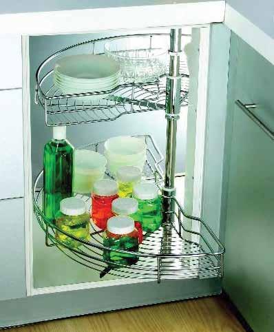 Tray height 88mm To suit 800 external cabinet 951004 Lazy Susan 3/4 270º Diameter 810mm, height adjustable.