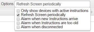 3.5 Automatic screen refresh The automatic screen refresh option shown in Figure 7 triggers the web interface to periodically check for new instructions on a set time interval.