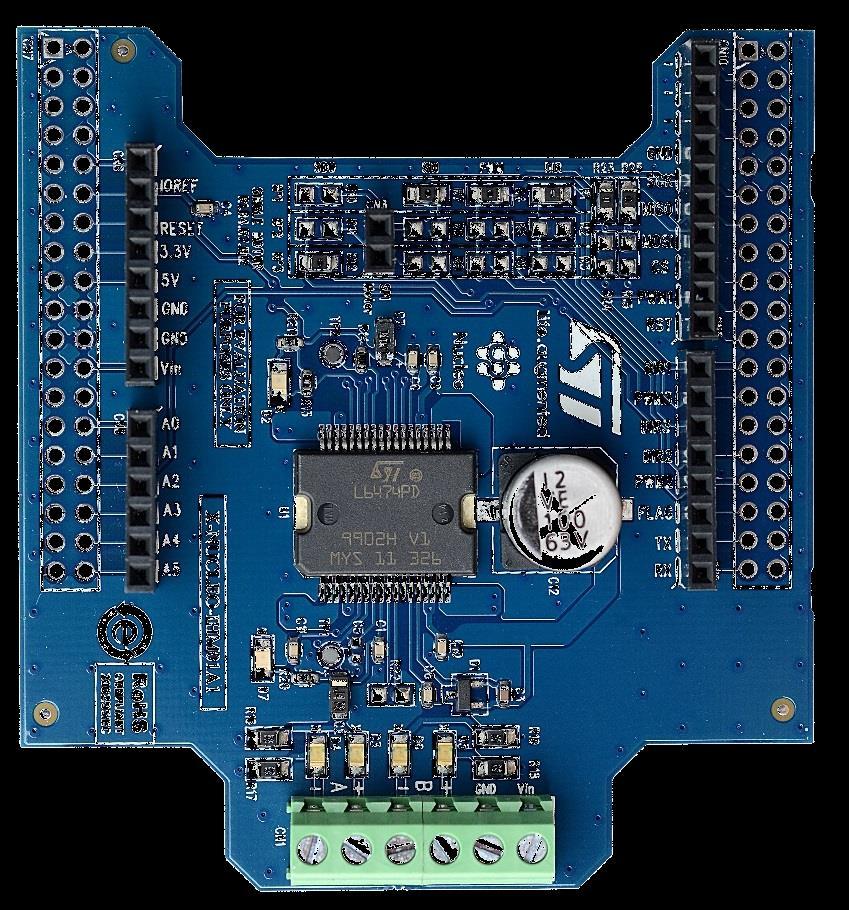 Stepper motor driver expansion board Hardware overview 3 X-NUCLEO-IHM01A1 Hardware description The X-NUCLEO-IHM01A1 is a stepper motor driver expansion board based on the L6474.