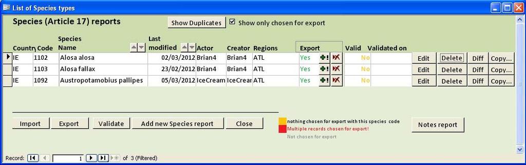 Where there are duplicate records you can choose which records you would like to select for exporting.