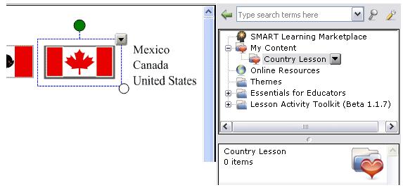 By default, the My Content folder is selected. 3 Press the My Content drop-down menu and choose New Folder 4 Launch the On-Screen Keyboard and type Country Lesson.