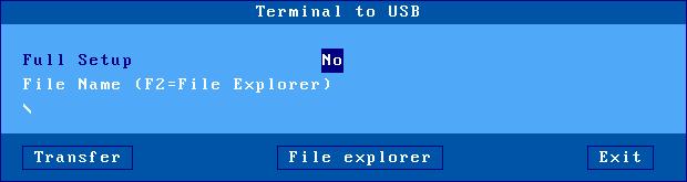 Administration Select the [Upgrade]-[Config File]-[Terminal to USB] menu from the AX3000 set-up.