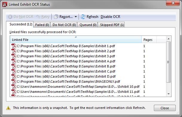 30 TextMap You can sort the Linked File list in ascending (default) or descending order.