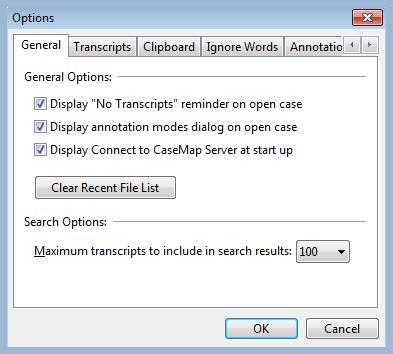 44 TextMap Related Topics Changing case options Changing case options Once your case is created, you can customize many of TextMap's features and standardize them according to any internal
