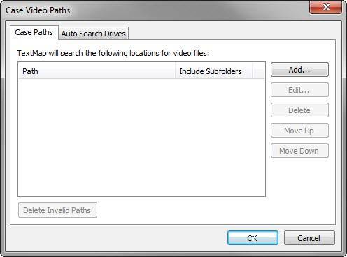 Administrating TextMap 47 Managing Videos Changing video file paths The video path is where TextMap looks for video files.