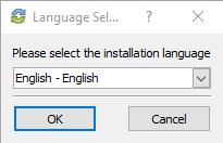 4. Select your language and click the OK button to continue.