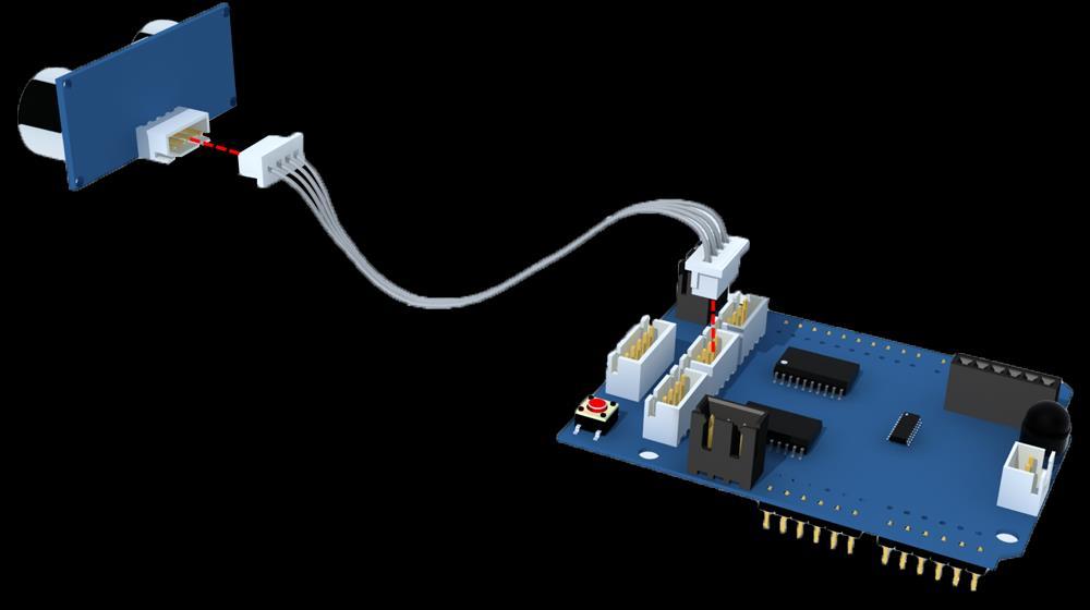 Connect the ultrasonic sensor module to