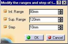 Specifying a Range and a Step for a Free Parameter 1. Access the Optimization Problem editor. Select one of the free parameters. Click the Edit ranges and step button. 2.
