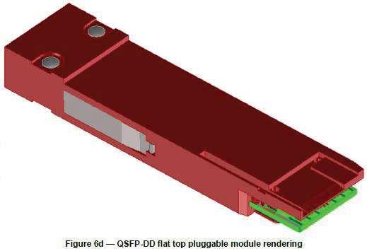 Additionally there is a 2x1 stacked transceiver cage under development. This will permit two QSFP-DD transceivers to be tightly stacked above each other to increase faceplate density.