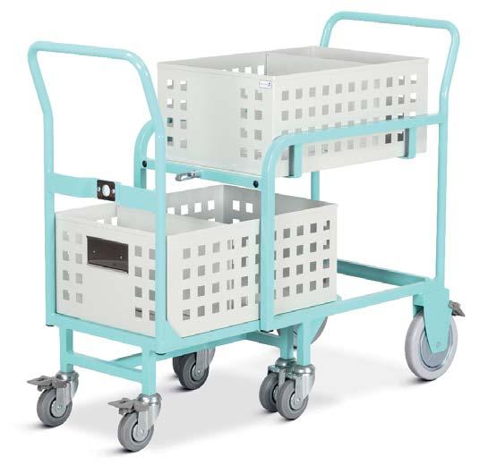 Transfer Trolleys Double Box, Duo Paint - Spearmint/Grey Medical Records Cabinet X-Ray Filing Unique two trolley system for the bulk transportation of case notes and x-rays