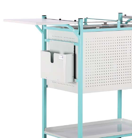 Medical Records Trolleys - Medium Suitable for use with our popular fi ling pockets (order separately) Available with Open sides, lower shelf and work fl ap Locking top and lower shelf Locking top