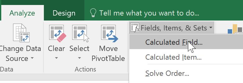 Select a cell in the pivot table, and on the Excel Ribbon, under the PivotTable Tools tab,