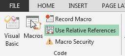 7. Click on the format macro in the Macro name window. 8. Click the Run button. What are Relative References? When you use Excel to record a macro it will record only what you did, not how you did it.