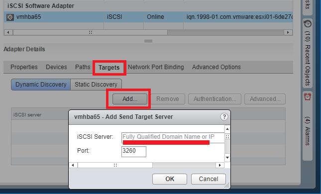 and +, select Software iscsi adapter and the Enabled option to enable Software iscsi