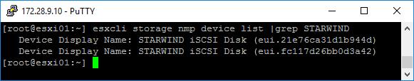 storage nmp device list grep STARWIND 93.