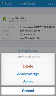 Performing an action on multiple alerts To Perform an action on multiple alerts: 1. On the OME Console screen, tap Alerts by severity. The Alerts screen is displayed. 2. Tap Edit 3.