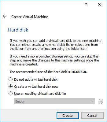 Create a Xubuntu VM > We ll give our VM a virtual hard disk