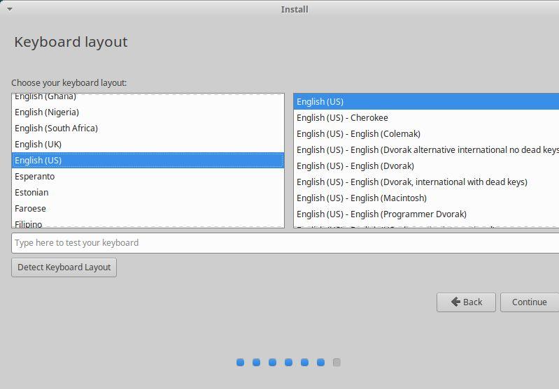 Create a Xubuntu VM > What keyboard layout are you using?