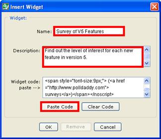Insert a Widget in a Lesson 1. Find a widget from another website (see the previous section Widget Websites). 2. Then copy the embed code for that widget.