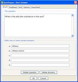 Short Answer LessonBuilder Q & A Tab The answers are NOT case sensitive.