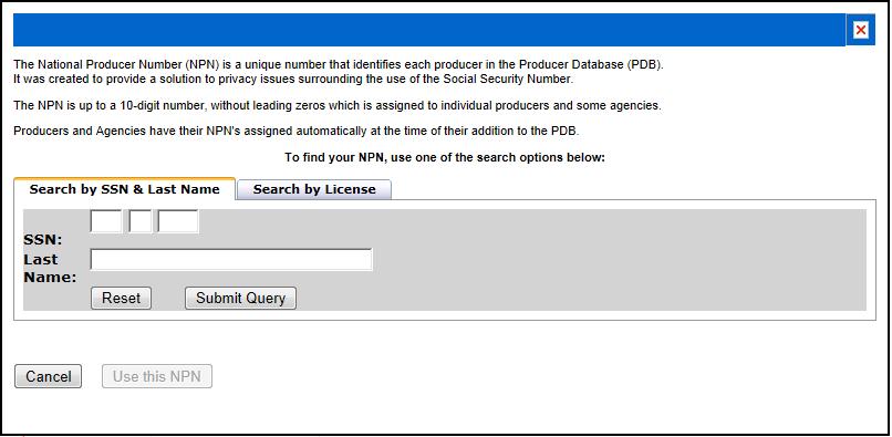 Registering as a new user If you don t know your NPN, click this button to search it on the NIP website as shown below.