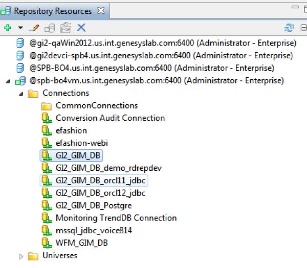 After Installation, What Additional Steps Do I Perform? Steps Repository Resources: Insert Session Select the GI2_GIM_DB Connection 1. Open the Information Design Tool. 2. Select File > New > Project.