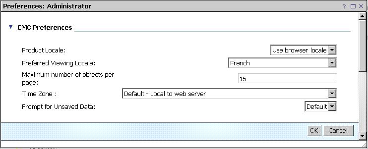 After Installation, What Additional Steps Do I Perform? Translating the Universe, GI2 Reports, and BI GUI Steps 1. Change the host s browser locale to match the language you plan to install.