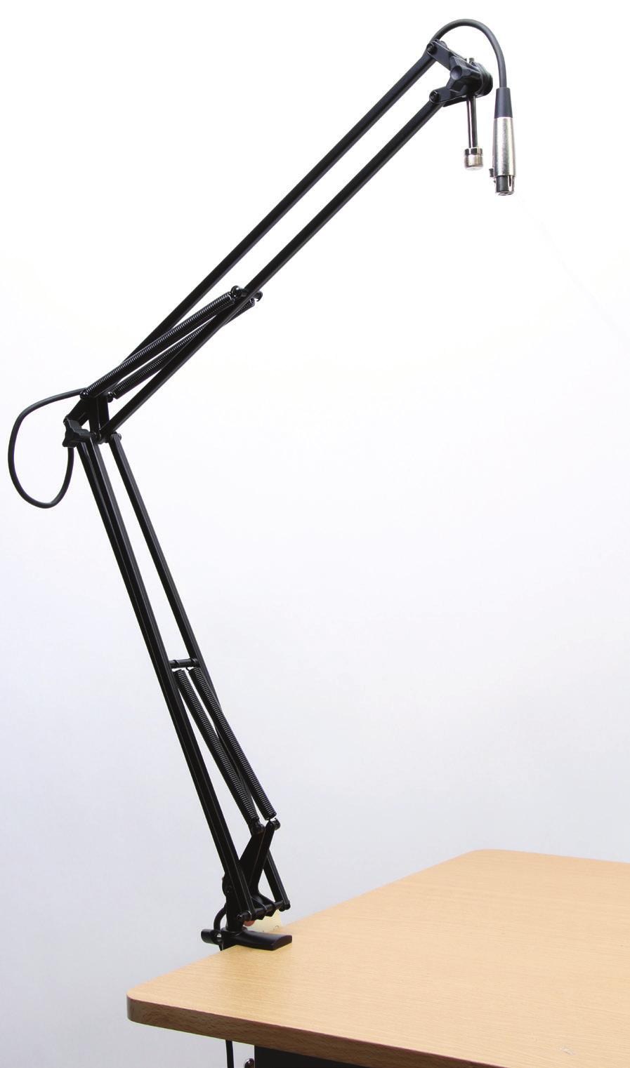 5"- 38" C-clamp Mount: Zinc-cast Cable: 10' XLR (pre-installed in tubing) Premium Broadcast/Webcast Boom Arm MBS7500