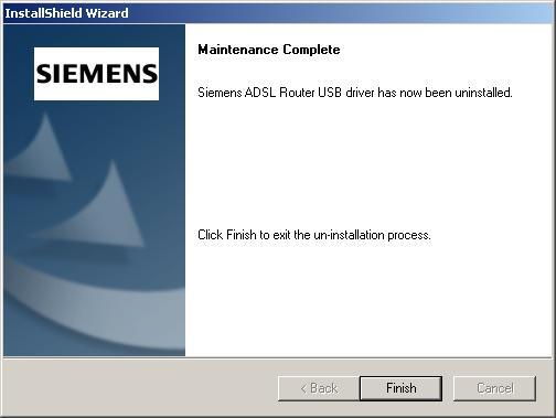 When the Maintenance Complete screen appears, the USB driver is removed