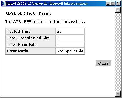 When the test is over, the result will be shown on the following dialog