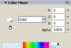 The Linear Gradient Fill 32. First, ensure that your Colour Mixer Panel is displayed, to ensure that it is, go to Window Design Panels Colour Mixer.