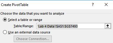 Select the tab labeled Lab 4-5 Data to observe the raw data. A new column, Post Date appears in this data. 3.