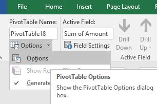 Optional Lab 2: Miscellaneous Useful Tips 1. Explore Pivot Table Options a.