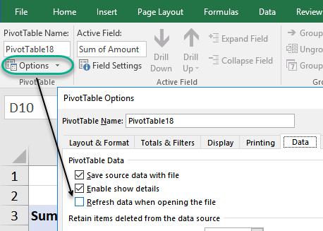 inside the Pivot Table and selects Refresh b) The Refresh button is clicked on the PivotTable Tools Analyze