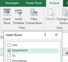 Lab 3: Add Splicers Goal: In this next lab, we will explore Splicers: a dashboard feature that was added to Excel beginning in Version 2010. 1.