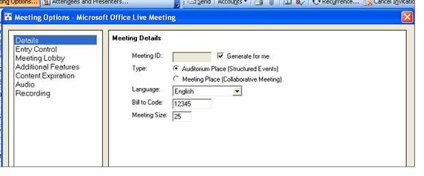 3. When the meeting options are set the way you want them, if you want to reuse these settings for future meetings by default, click Set As Default. To save the settings for this meeting, click OK.