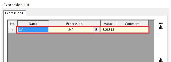 8. When the Expression List dialog box