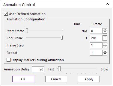 Tip How to use the Animation control configuration There are several configuration settings for animations that you can set when you select the Animation Configuration tool From the Animation Control