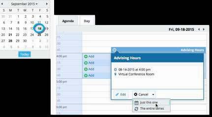 3. Click the Submit button on the Cancel Series Confirmation form to cancel the office hour block.